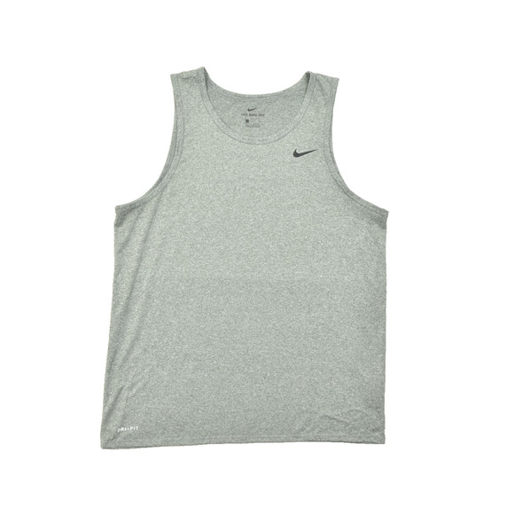 Nike Men's Tee Tank Top Gray Size L Sleeveless Polyester Solid Gym Workout - Picture 1 of 8
